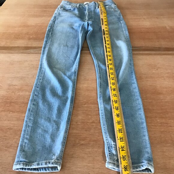 Agolde Nico Skinny Jeans Women 24 Blue Mid Rise Distressed Button Fly Stretch - Picture 6 of 14